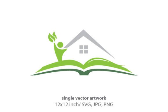 Book, Abstract Person and Green Leaf: A Versatile Design Element for Modern Creatives