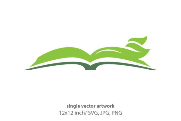 Book and Leaf Logo Icon: A Versatile Vector Asset for Modern Branding