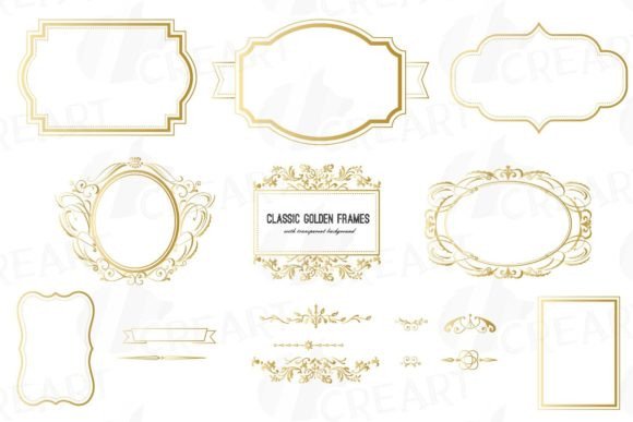 Classic Golden Frames, Borders & Swirls