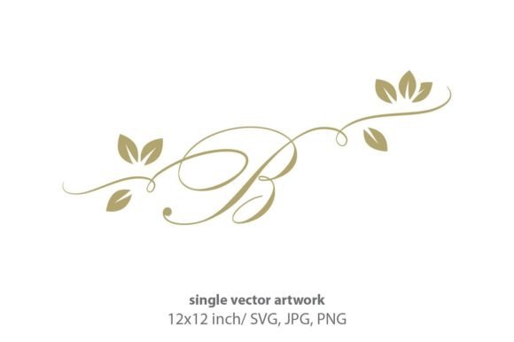 Elevate Your Designs with Gold Leaf and Autumn Script Letter B
