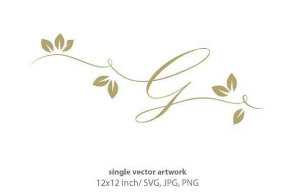 Gold Leaf Autumn Script Letter G Design