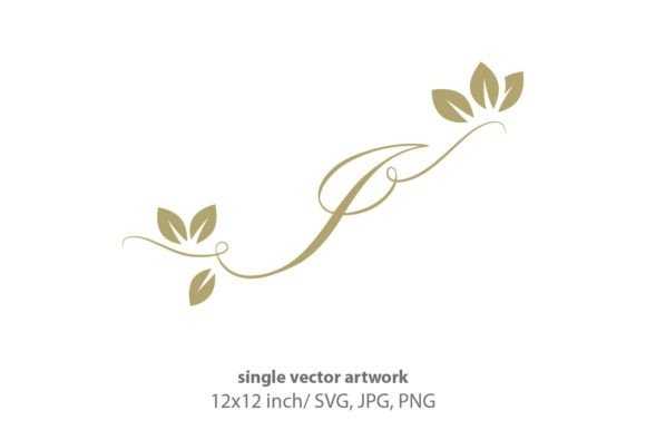 Gold Leaf, Autumn Script Letter I: A Digital Asset for Elegant Design