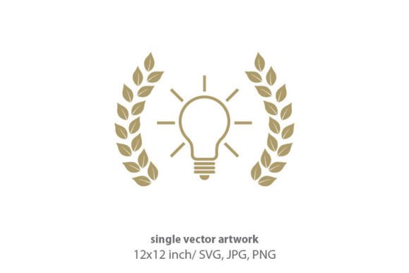 Light Bulb with Laurel Wreath: A Versatile Vector Asset for Modern Design