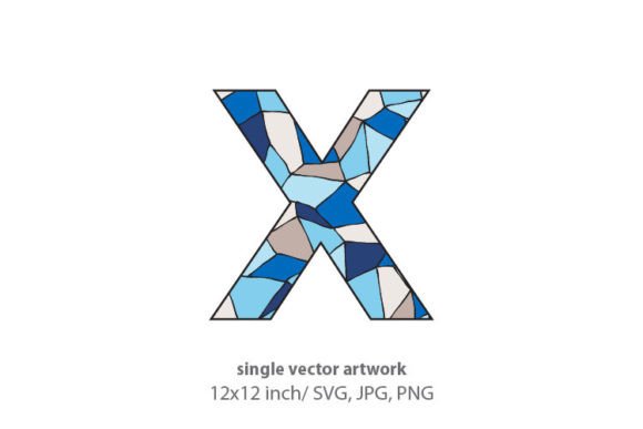 Stained Glass Pattern Inside Letter X