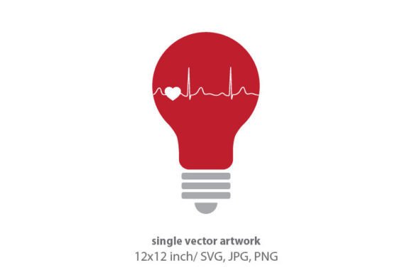 Unlocking Creativity with High-Resolution Light Bulb with Heart Vector Graphics