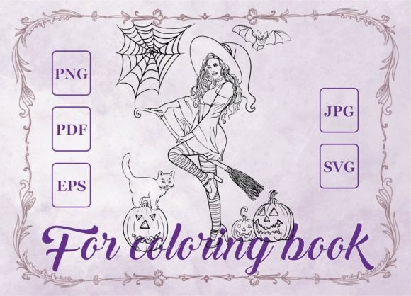 Unlocking Creativity with the Girl Broom Adult Coloring Book and Halloween Vector Assets