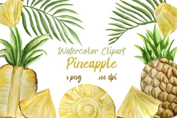 Watercolor Pineapple Clipart PNG Guide